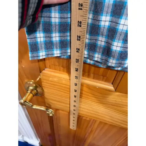 MOUSSY Plaid Cotton Button Down Shirt Blue Check Oversized Free Size Japan