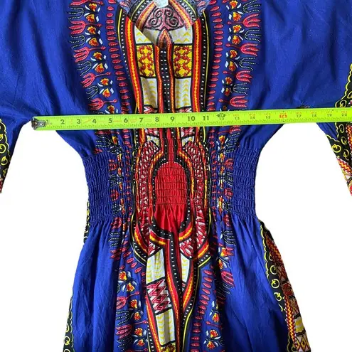 Dashiki Bell Sleeved Dress Size S Blue