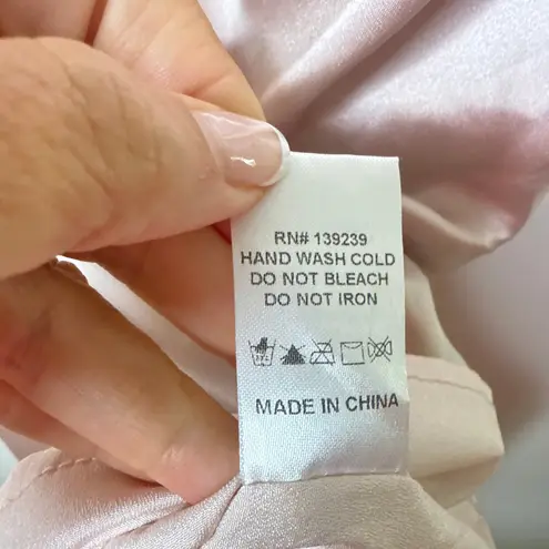 DO+BE NEW‎ NWT  One Shoulder Dress Small Soft Pink Satin Ruched Midi Cocktail