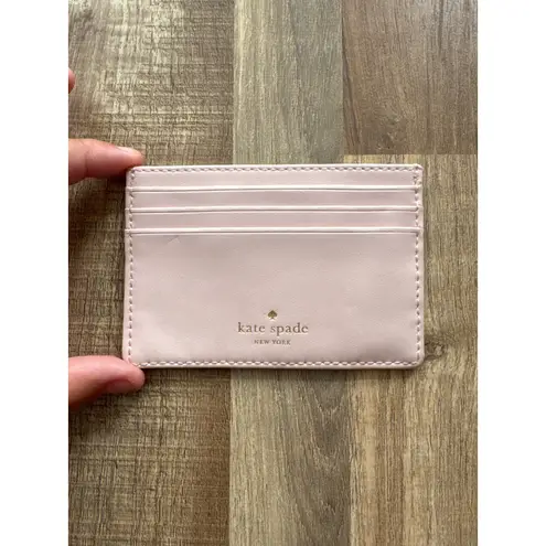Women's Designer Kate Spade Leather Slim Wallet/Card Holder in Bubble Bath Pink
