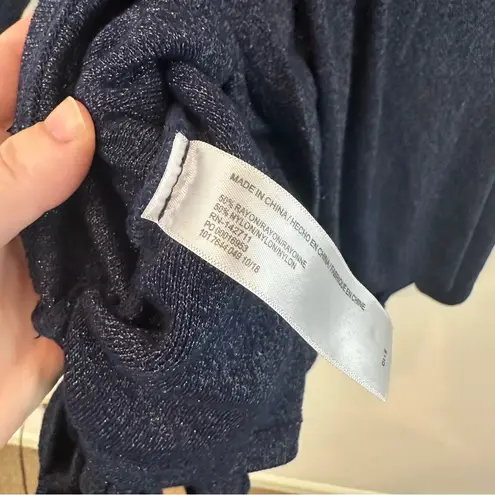 Eloquii Navy Sparkle Faux Wrap Tie-Front Long Sleeve Top Size 22/24 Women's