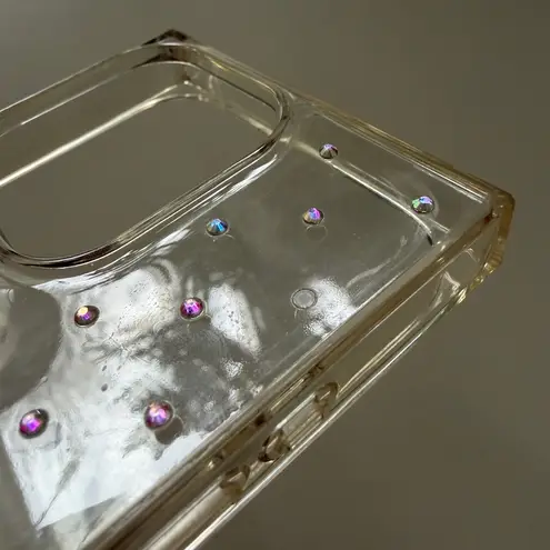 Elegant White Rhinestone iPhone 15 Pro Phone Case