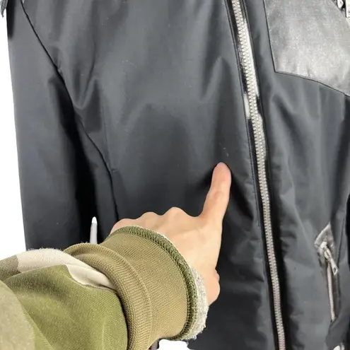 Eric Snow Womens Size Large Patchwork Winter Full Zip Black Jacket faux leather