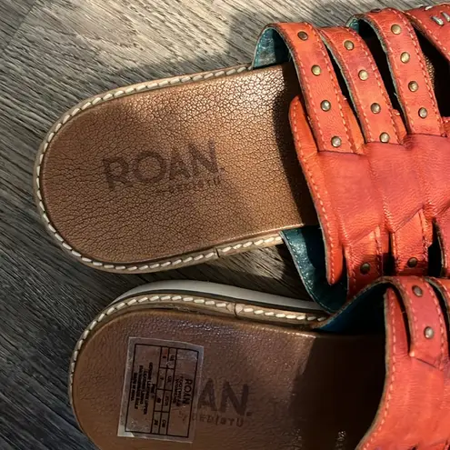 ROAN Women's Burnt Red Slide Slip on Sandals Size 9 Orange