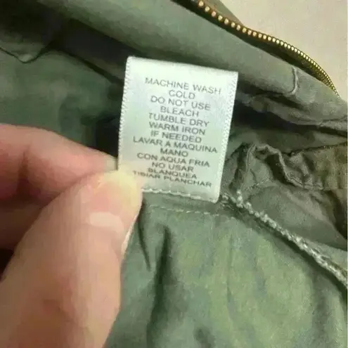 Love Tree  Women's Utility Jacket Army Green Hooded Size Small‎