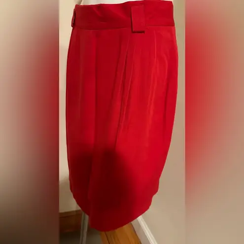 METRO NEW YORK Red Vintage 1990’s Front Layered Belted Skirt Sz 14.