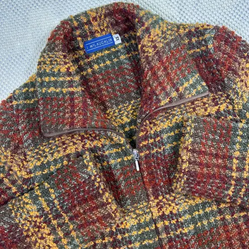 J. McLaughlin EUC Wool Alpaca Blend Tweed Jacket Full Zip Collar Coat Womens XS - Image 3