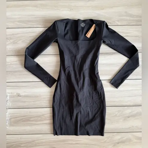 SKIMS Square Neck Midi Dress Black Small NWT