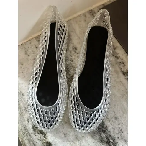 COS Cut Out Jelly Ballet Flat Sandals Women’s Sz 7/38 Clear