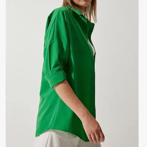BIG DART Green Oversized Button Down Shirt