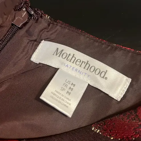 Motherhood maternity Floral Sleeveless Dress in Red and Gold