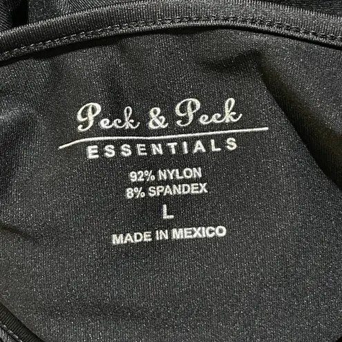Peck & Peck Essentials Top Black Stretch Size L Large