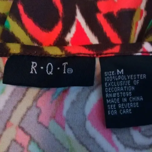 R.O.T. M Bold Tahiti Vibe Long Sleeved 70s Pullover Top in Orange Lime Black Size M