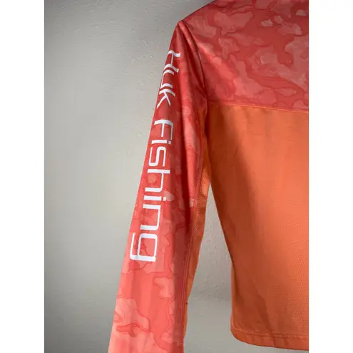 Huk Fishing Womens Long Sleeve Fishing Shirt Sz S Performance Fabric Sporty Pink