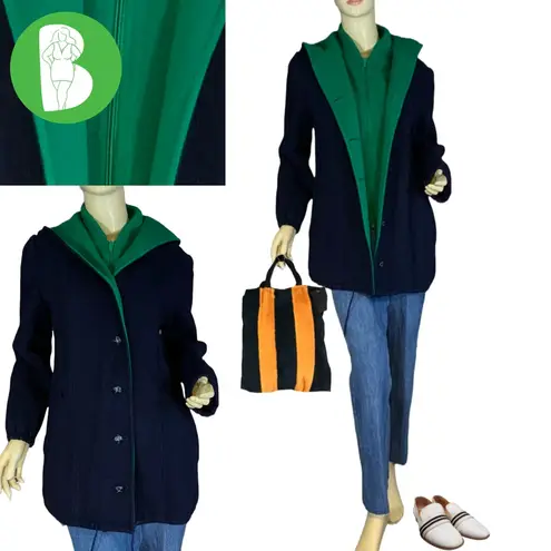 VINTAGE 1980'S AUTHENTIC MACKINTOSH BLUE & GREEN WOOL VEST COAT (M) Size M