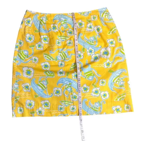 Lilly Pulitzer  Les Monkey Print Yellow Skirt Size 6 Vintage White label