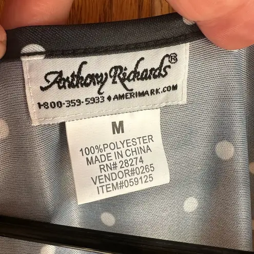Anthony Richards Fit Flare Polka Dot Sun Dress Black & White Size Medium Pockets