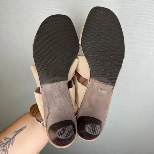 Donald J Pliner Vintage Y2K Women's Peach Beige Leather Heeled Sandals Size 10M Tan