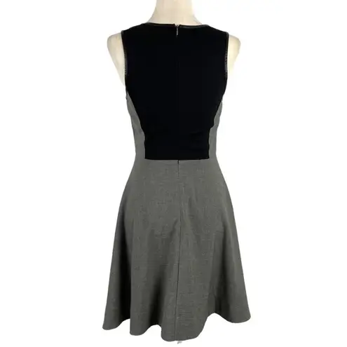 Rhyme Los Angeles Colorblock Grey and Black Skater Sleeveless Midi Dress Small