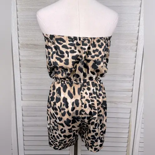 FASHION WEB Leopard Print Sleeveless Shortie Romper