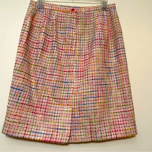 Karen Scott Tweed Skirt Size 10 | Multi-Color Plaid | classic career