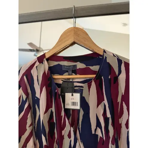 Madison Multicolor Curvy Blouse Size 2X NWT Purple