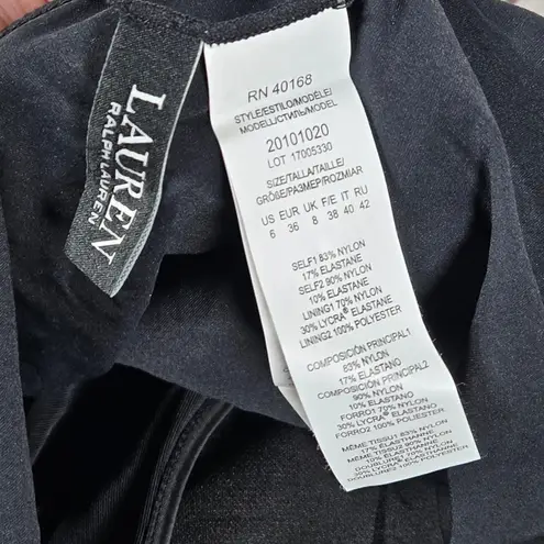 Lauren Ralph Lauren Ruffle Tankini Swim Top in Black 6 NWT