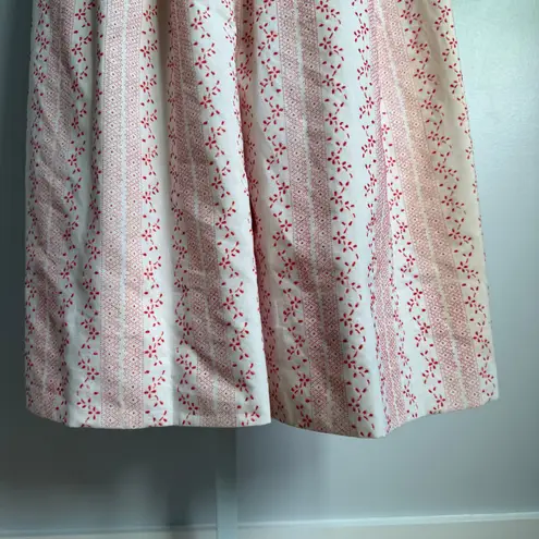 Vintage Handmade Floral Maxi Dress Milkmaid Cottagecore Prairiecore size 2 Red