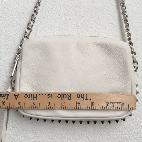Rebecca Minkoff  White Genuine Leather Studded Bottom Chain Strap Crossbody Bag