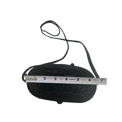 TLC Black Straw Woven Summer Crossbody Picnic Bag