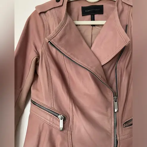 BCBGMAXAZRIA BCBG Blush colored leather jacket