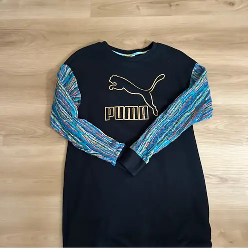COOGI PUMA Sweatshirt Long Sleeve Shirt Black Dress - Women's Size XS Multicolor