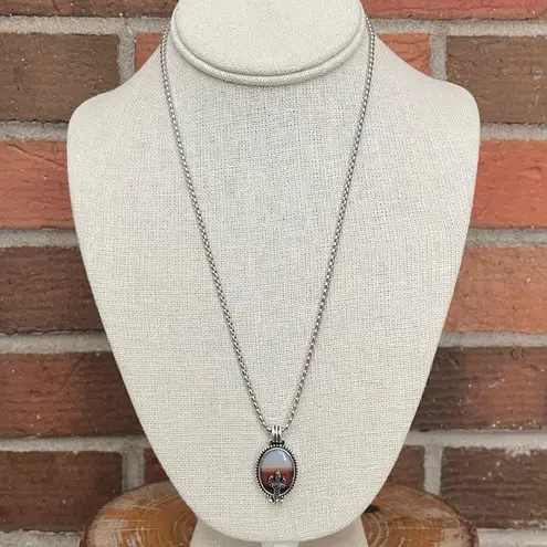 Saguaro Cactus Ombre Desert Necklace Silver