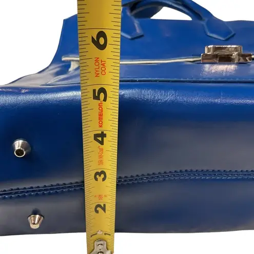 Monroe & Main Women's Leather Top Handle Tote Bag Versatile Solid Blue One Size