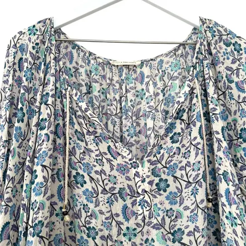 Spell & The Gypsy Flora Boho Mini Dress Purple Border XS Blue