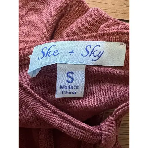 Anthropologie  She + Sky Pullover Womens Size Small Peasant Open Back Blouse City