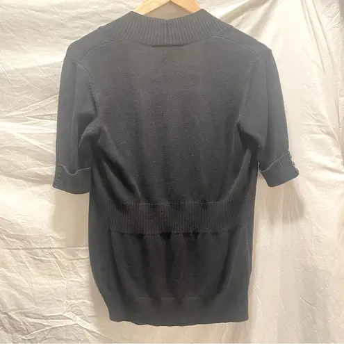 89th and Madison Cropped Cut Black Open Front 3/4 Sleeve Cardigan | Size: S