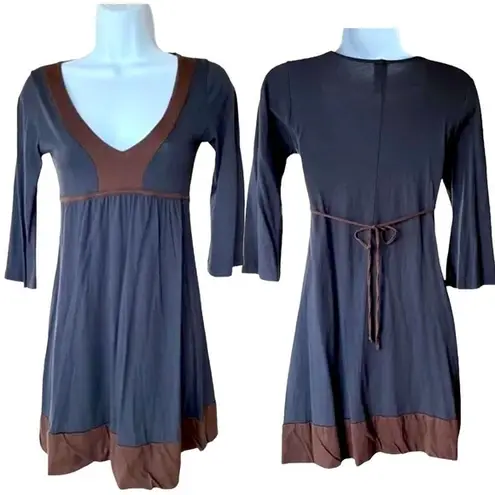 Joyce Leslie JLHEART Long Sleeve V-Neck Knit Tunic A Line Mini Dress, Size Small