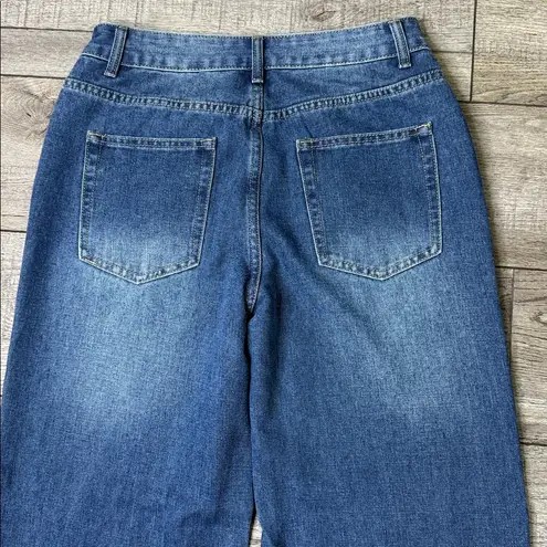Stylish Blue Wide Leg Women's Jeans Size M