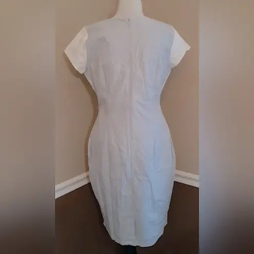 Downeast Gray Linen Cotton Blend Colorblock ModCloth Shift Dress by DE Collection Summer