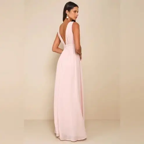 Lulus Heavenly Hues Blush Maxi Dress Size M Tan Size M