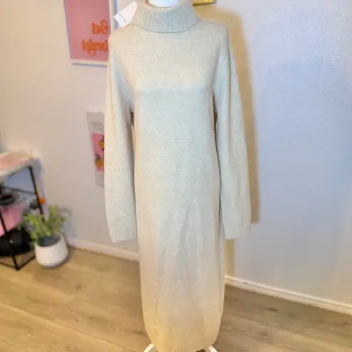 Gibson Latimer NWT Cream Turtleneck Wool Blend Maxi Dress Size L NEW!