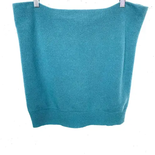 MaxMara Studio Womens Cashmere Wool Dress With Infinity Scarf Teal Blue Small