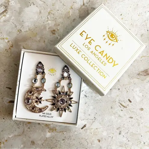 Eye Candy LA - Miya - Celestial Sun and Moon Statement Earrings