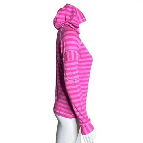 FootJoy Womens XS Rose Pink Tonal Melange Stripe Pullover Hoodie Jersey Golf