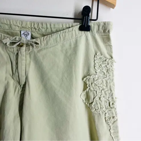 prAna  Organic Cotton Embroidered Crop Pants Light Green size XS