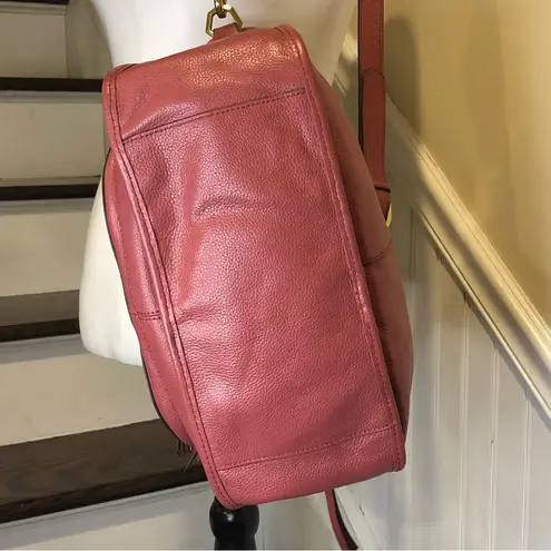 orYANY Dusty Rosy Tumbled Leather Top Handle Crossbody Strap Satchel