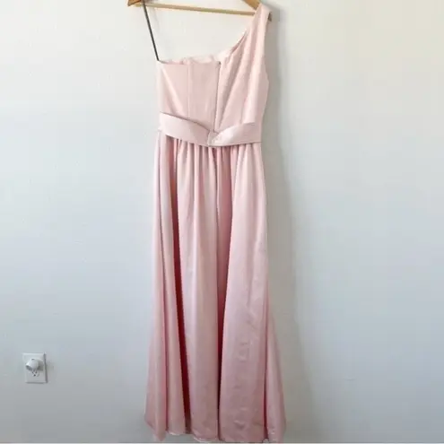 White by Vera Wang Charmeuse One Shoulder Bridesmaid Dress in Blush Pink Size 6