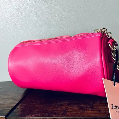 Juicy Couture  Pink Flash Run the World Shoulder Barrel Bag Ruched…​​