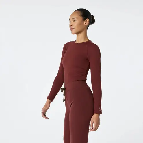 FIGS  Waffle Longsleeve Underscrub in Walnut, Size Small - Image 4